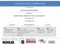 Custom Shower Solutions for Luxury Consumer Certificate