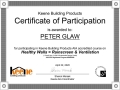 Keene Building Products Certificate of Participation